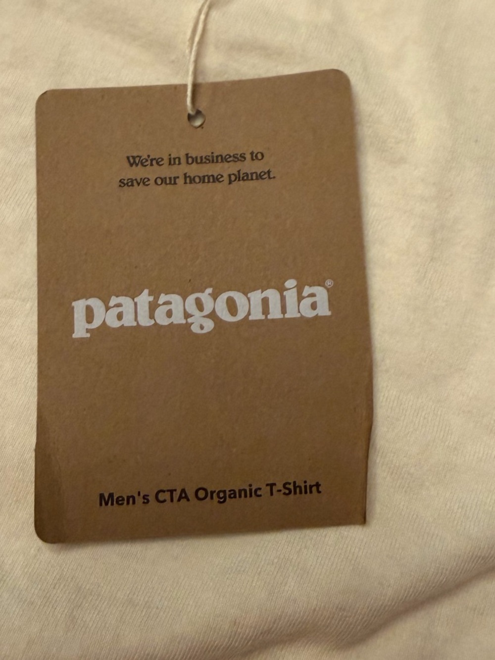 PATAGONIA men’s CTA Organic T-Shirt - ONLY EARTH UNDYED NATURAL - Picture 11 of 12